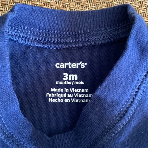 Carter's Whale Bird Navy Blue Pocket Romper 3 Months - Picture 3 of 5